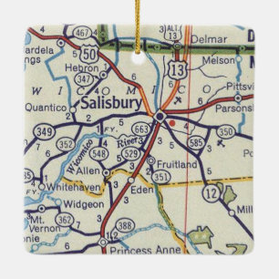 Salisbury MD  map Keramisch Ornament