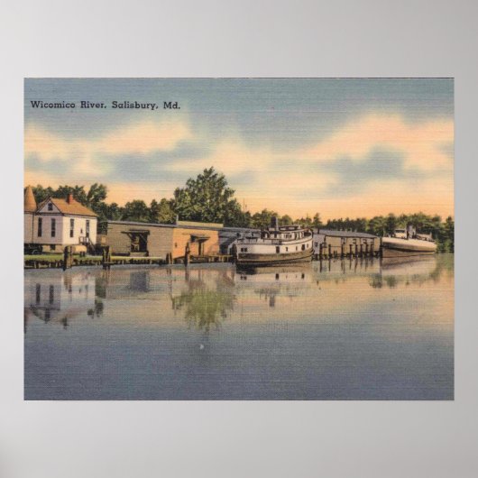Salisbury MD, Maryland, rivier Wicomico,  Poster (Voorkant)
