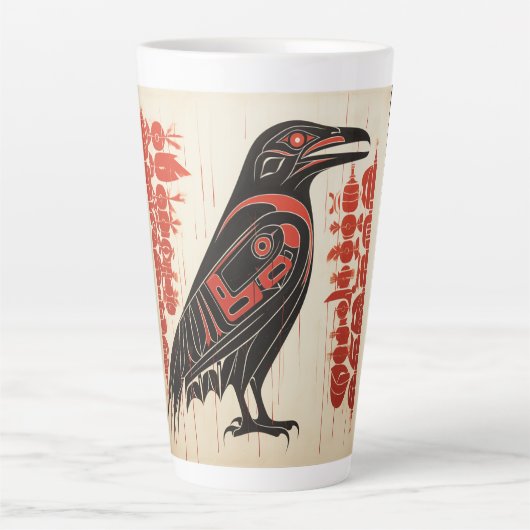Salish inheemse pacific noordwestelijke kunststijl latte mok (Voorkant)