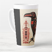 Salish inheemse pacific noordwestelijke kunststijl latte mok (Linkerhoek)