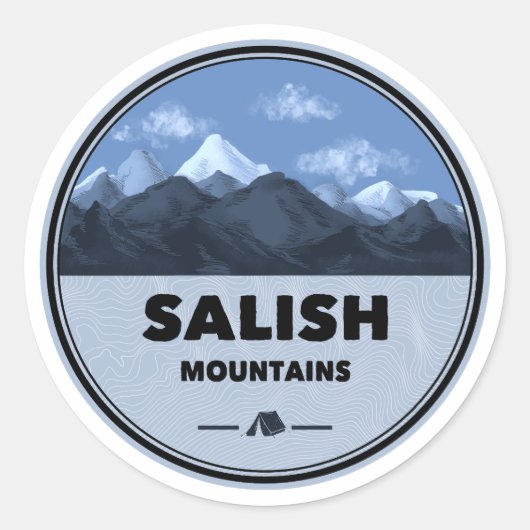 Salish Mountains Montana Camping Ronde Sticker (Voorkant)