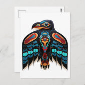 Salish raven totem briefkaart (Voorkant / Achterkant)