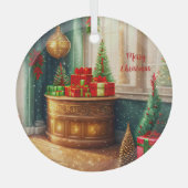 Salle à la décoration festive, Noël traditionnel - (Recto)