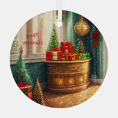 Salle à la décoration festive, Noël traditionnel - (Verso)