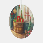 Salle à la décoration festive, Noël traditionnel - (Avant gauche)