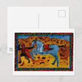 Salle avec une carte postale de cheval excité (Devant / Derrière)