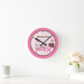 Salle Bébé rose Horloge personnalisée (Maison)