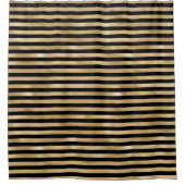 Salle de bain avec rideau de douche à rayures noir (Devant)