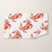Salle de bain de crabe d'aquarelle tropicale (Serviette à main)