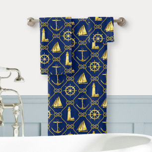 Salle de bain Décor nautique Gold Marine Blue Rope