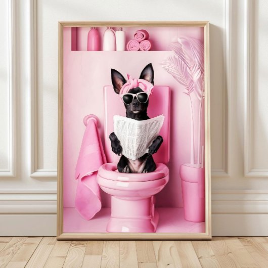 Salle de Bain Mini Pinscher Impression Affiche Drô