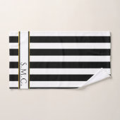 Salle de bain moderne avec rayures Black White Gol (Serviette à main)