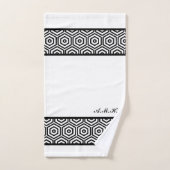 Salle de bain moderne design noir et blanc géométr (Serviette à main)