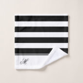 Salle de bain moderne en rayures noir et blanc mon (Gant de toilette)
