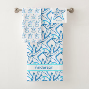 Salle de bain nautique Ocean Blue Starfish motif