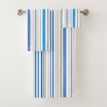 Salle de bain plage or bleu blanc côtier