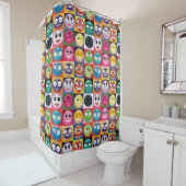 salle de bain pop art emojis rideau de douche (En situation)