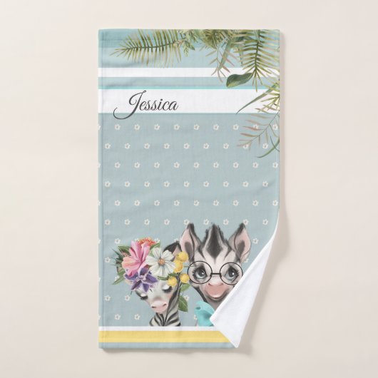 Salle de bain pour enfants zèbres mignons amour te (Serviette à main)