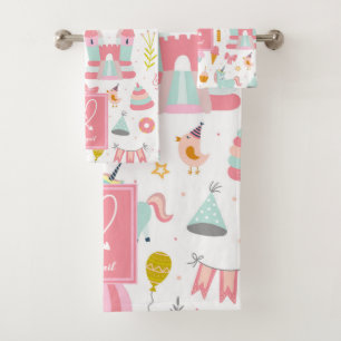Salle de bain pour Motif de soirée Unicorn rose