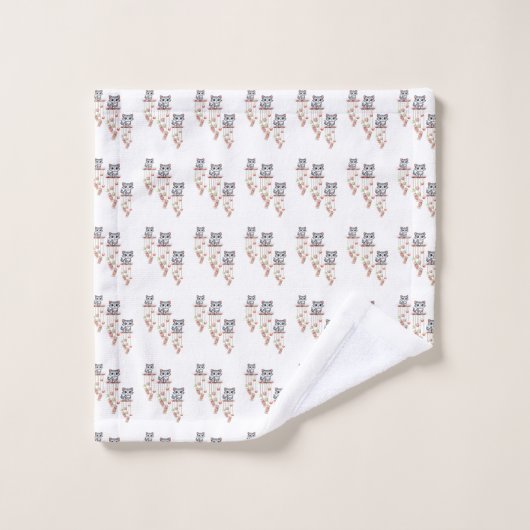 Salle de bain Serviette Chat, Chat et Chimes (Gant de toilette)