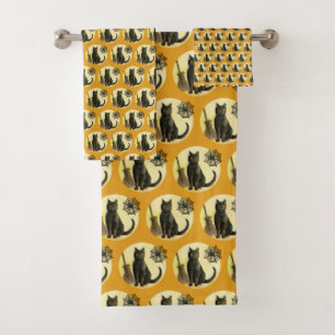 Salle de bain vintage Halloween Décor Black Cat Sp