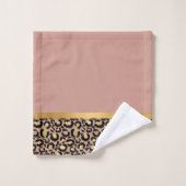 SALLE DE BAINS EN LÉOPARD ANIMAL ROSE ROSE D'OR (Gant de toilette)