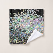SALLE DE BAINS EN NOIR PASTEL HOLOGRAPHIQUE SPLASH (Gant de toilette)