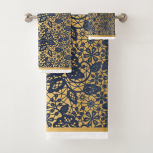 SALLE DE BAINS EN OR DE LUXURY NAVY LACE GOLD 2