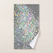 SALLE DE BAINS GRIS PASTEL HOLOGRAPHIQUE SPOT (Serviette à main)