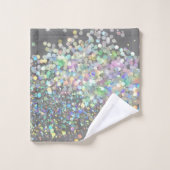 SALLE DE BAINS GRIS PASTEL HOLOGRAPHIQUE SPOT (Gant de toilette)