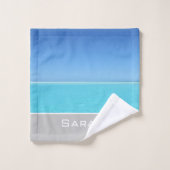 Salle de bains tropicale Ocean Beach Gray Monogram (Gant de toilette)