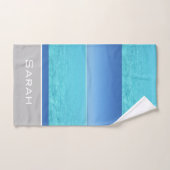 Salle de bains tropicale Ocean Beach Gray Monogram (Serviette à main)