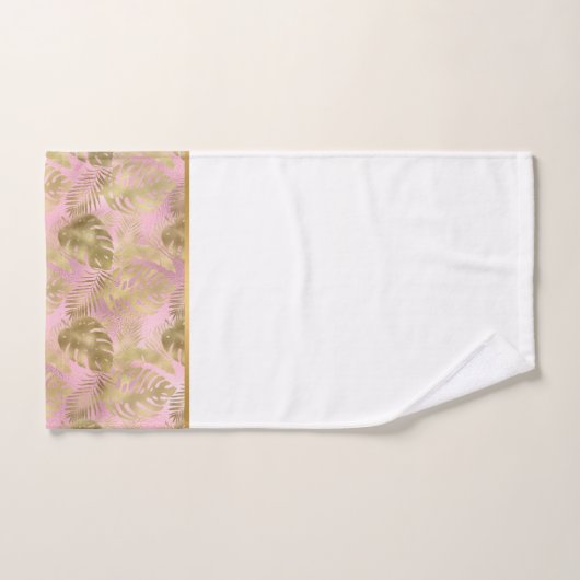 SALLE DE BAINS TROPICALE ROSE OR (Serviette à main)