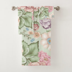 SALLE DE BAINS VINTAGE FLORALE