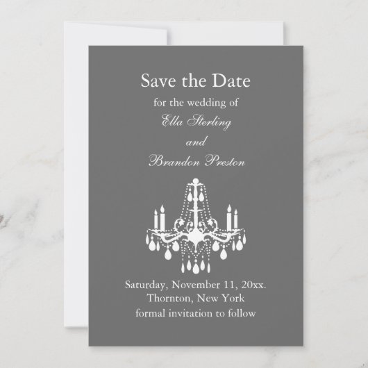 Salle de Bal Grand Save the Date (gris) (Devant)