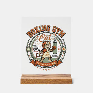 Salle de boxe Chat Salle de boxe Chat Vintage Vect