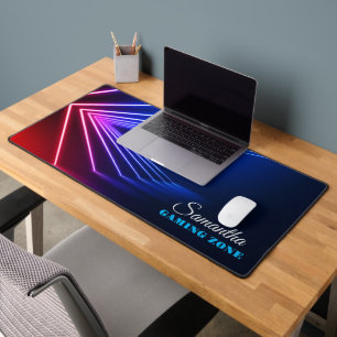 Salle Futuriste Lumière Néon Avec Bureau Lumière L