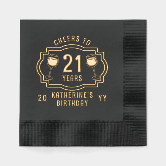 Salles de vin à 21 ans Anniversaire Nom (Recto)