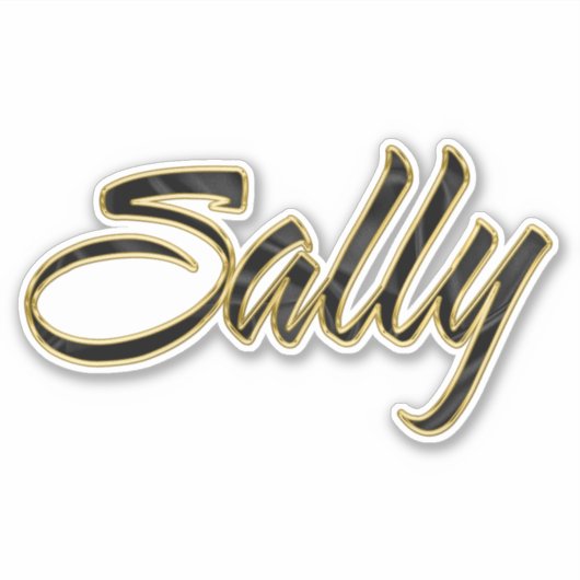 Sally black gold Lettering Aufkleber Sticker (Voorkant)