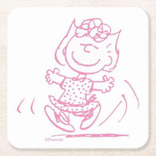 Sally Brown Dancing Vierkante Kartonnen Onderzetter (Voorkant)