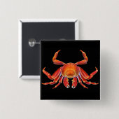 Sally Lightfoot Crab Pin Vierkante Button 5,1 Cm (Voorkant /achterkant)