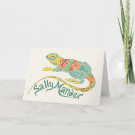Sally Mander de Hagedis Notecard Kaart