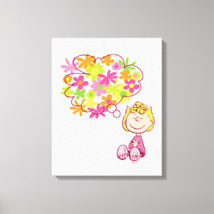 Sally Thinking of Flowers Canvas Afdruk