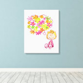 Sally Thinking of Flowers Canvas Afdruk (Insitu (Houten vloer))