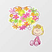 Sally Thinking of Flowers Raamsticker (Vel)
