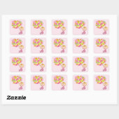 Sally Thinking of Flowers Vierkante Sticker (Vel)