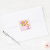 Sally Thinking of Flowers Vierkante Sticker (Envelop)