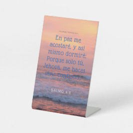 salmo 4:8 reclamebord met voetstuk