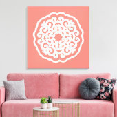 Salmon Asian Moods Mandalla Canvas Afdruk (Insitu (Woonkamer))