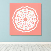 Salmon Asian Moods Mandalla Canvas Afdruk (Insitu (Houten vloer))